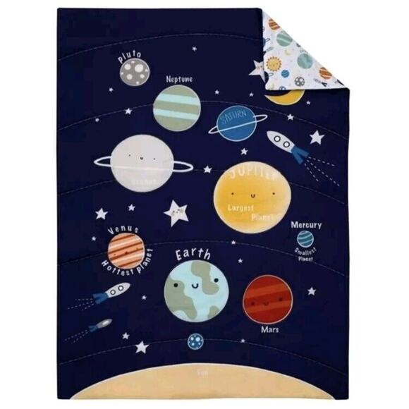 Parent's Choice Space Glow-in-Dark 3-Pc Toddler Bed Set, Comforter, Sheet OEKO - Picture 6 of 11